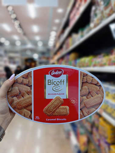 بیسکویت کاراملی گودین مدل Bicoff بلژیکی اصل