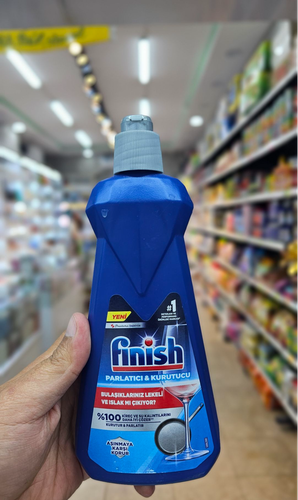 مایع جلادهنده ماشین ظرفشویی Finish مدل آبی حجم 400 میلیلیتر