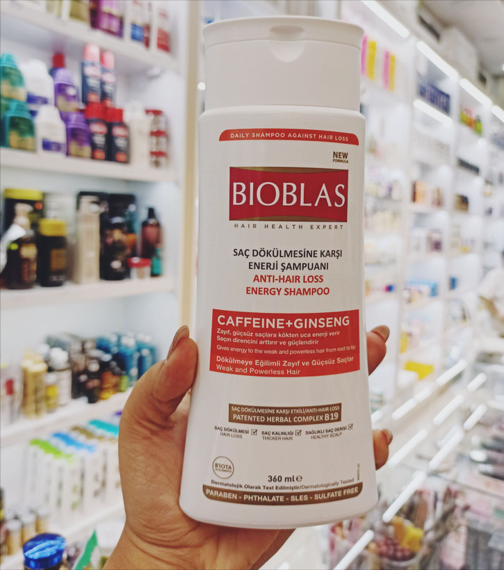 شامپو ضدریزش بدون سولفات کافئین و جنسینگ بیوبلاس BIOBLAS