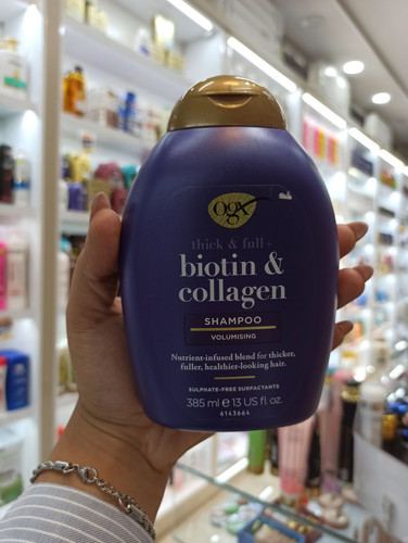 شامپو مو هرباتک مدل Biotin & Collagen مناسب برای موهای کم حجم و نازک حجم 385 میلی لیتر