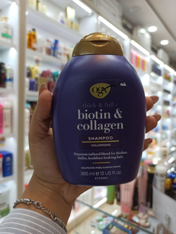 شامپو مو هرباتک مدل Biotin & Collagen مناسب برای موهای کم حجم و نازک حجم 385 میلی لیتر