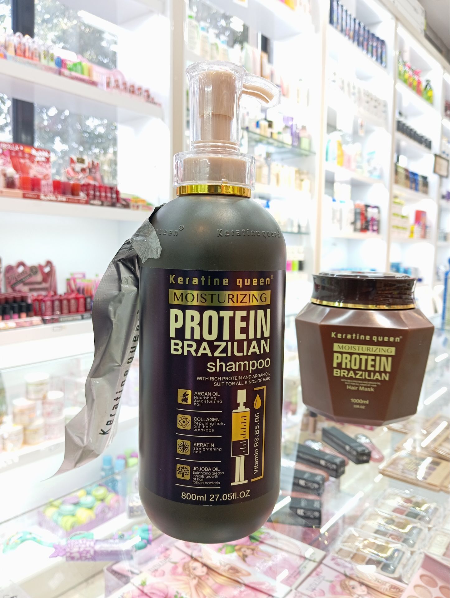 شامپو بدون سولفات پروتئین کوئین مدل Protein Brazilian Luxury حجم 800 میل