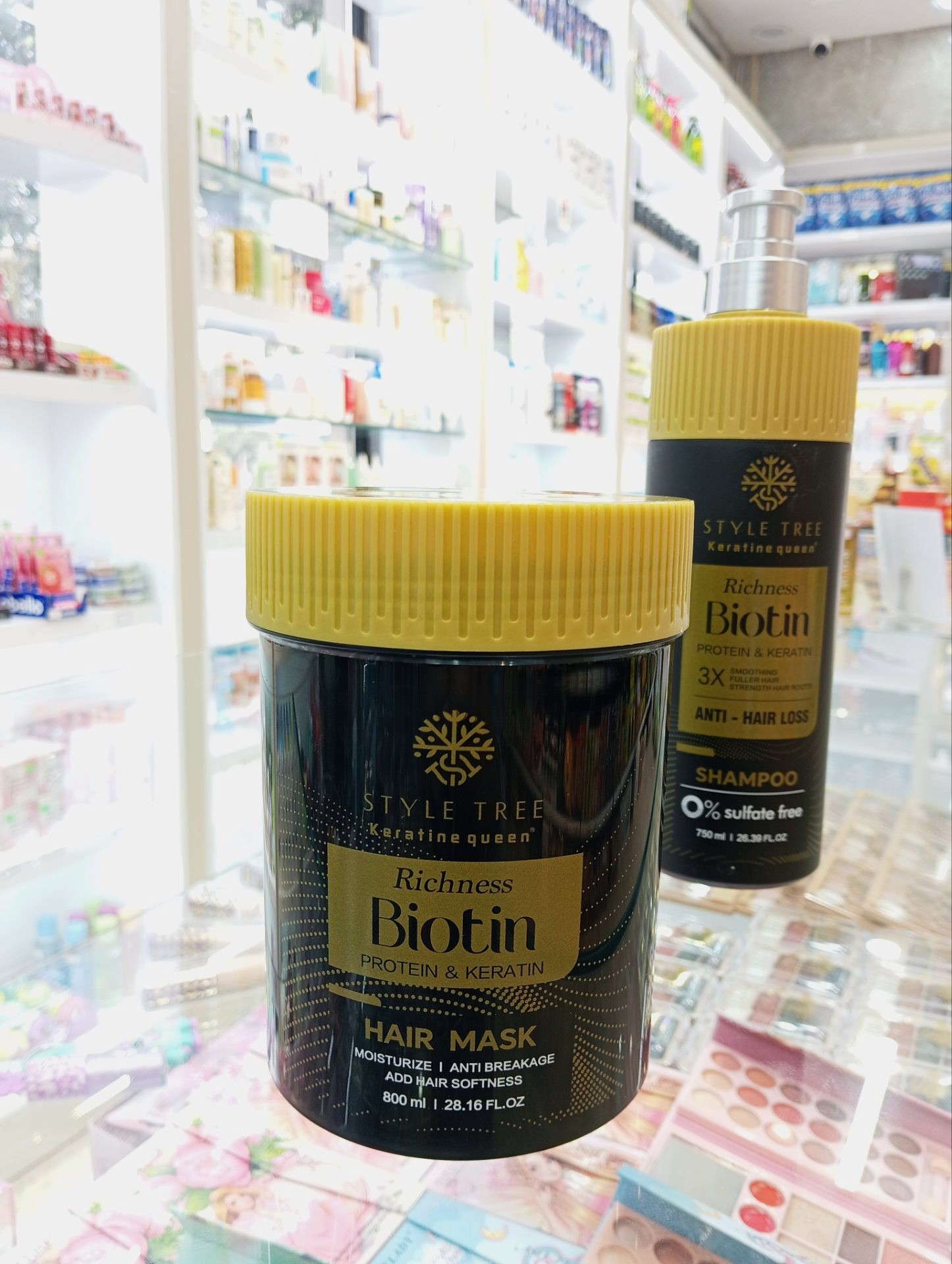 ماسک مو کراتین کوئین Style Tree مدل Richness Biotin حاوی پروتئین و کراتین حجم 800 میل