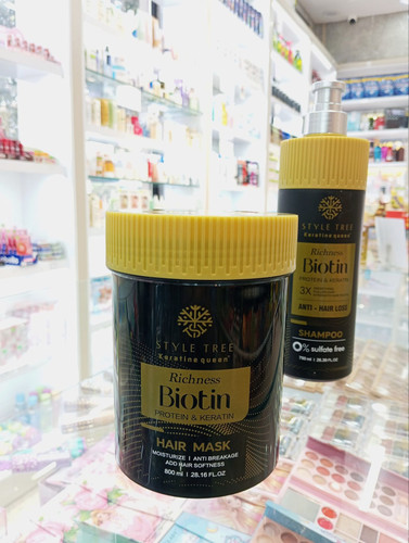 ماسک مو کراتین کوئین Style Tree مدل Richness Biotin حاوی پروتئین و کراتین حجم 800 میل