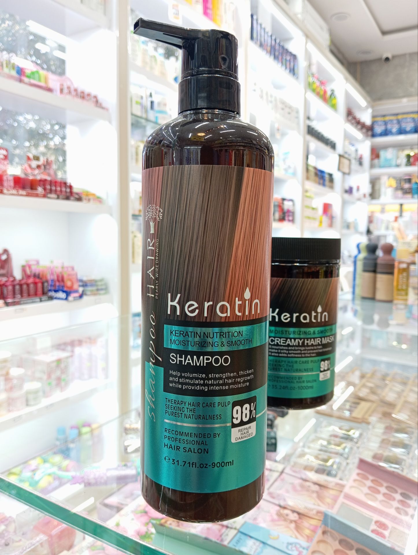 شامپو کراتین بدون سولفات هیر keratin hair اصل برزیل 900 میل