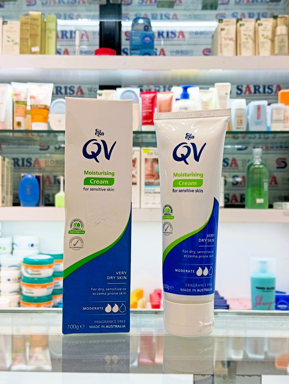 کرم مرطوب کننده کیو وی QV مناسب پوست های خیلی خشک و اگزمایی حجم 100 میل