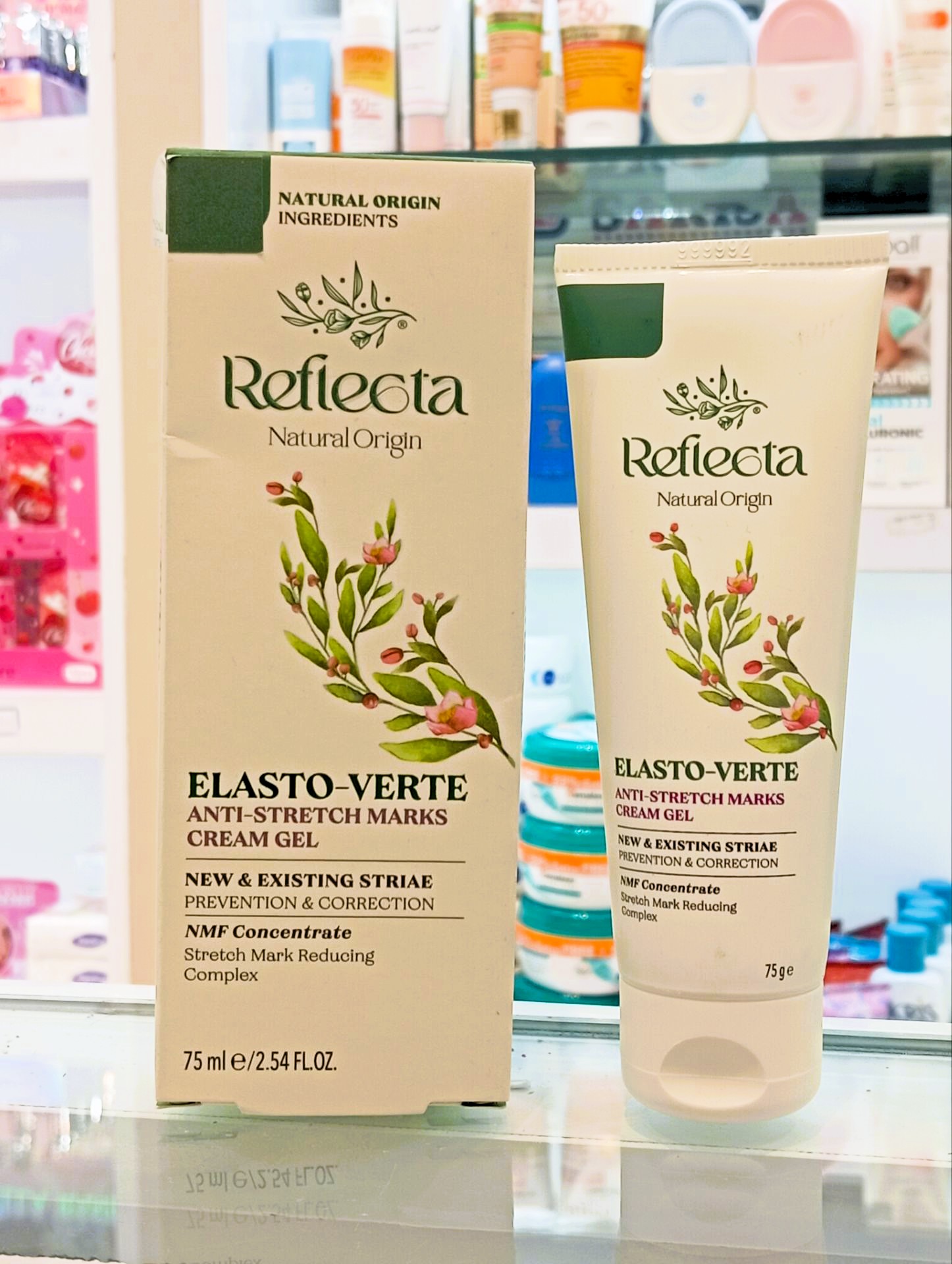 کرم رفع ترک بدن رفلکتا مدل Elasto Verte مناسب برای پوست های آسیب دیده حجم 75 میلی لیتر