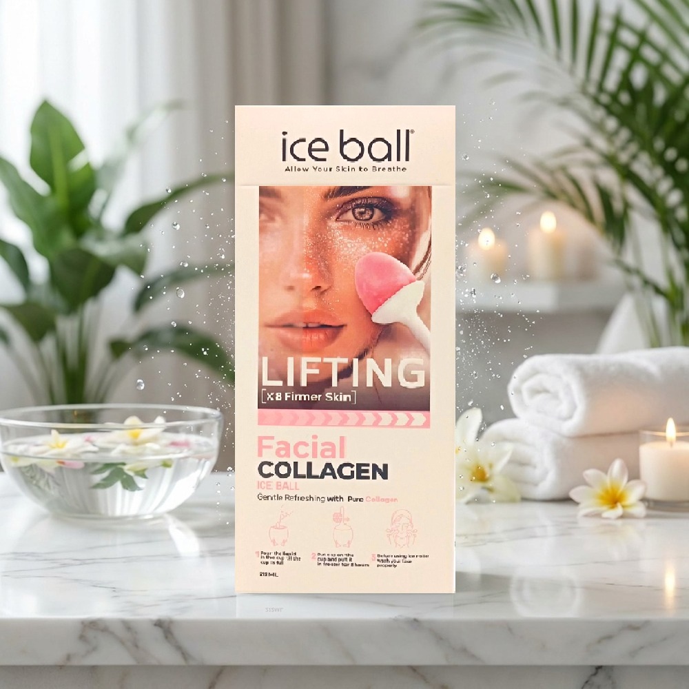 ژل آبرسان کلاژن لیفتینگ صورت آیس بال ice ball حجم 212 میلی لیتر