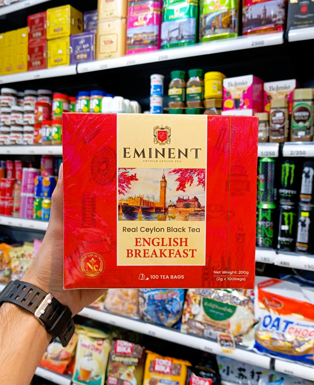 چای کیسه‌ای EMINENT صبحانه انگلیسی ۱۰۰ عددی | چای سیاه امیننت