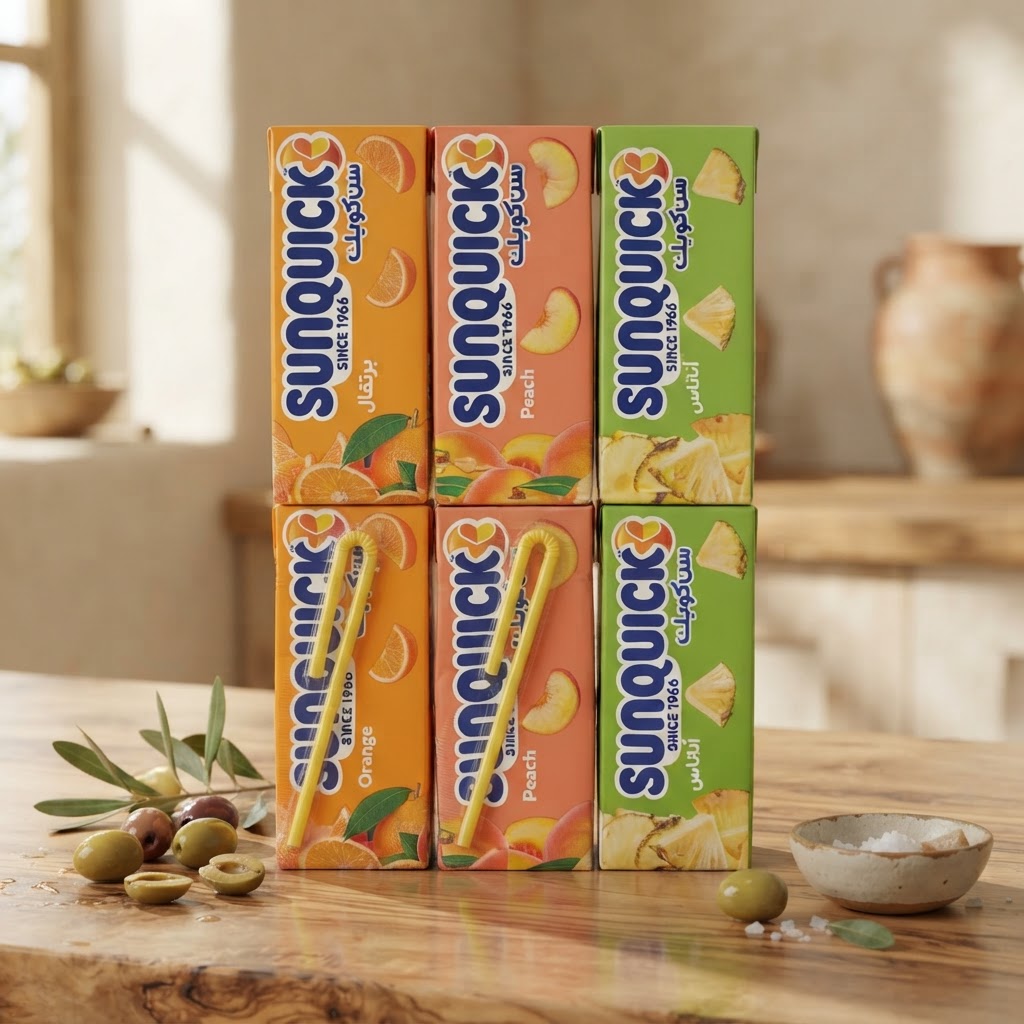 آبمیوه غلیظ سان‌کوییک Sunquick – طعم میوه‌ای تازه (برای انتخاب طعم مورد نظر تماس بگیرید)