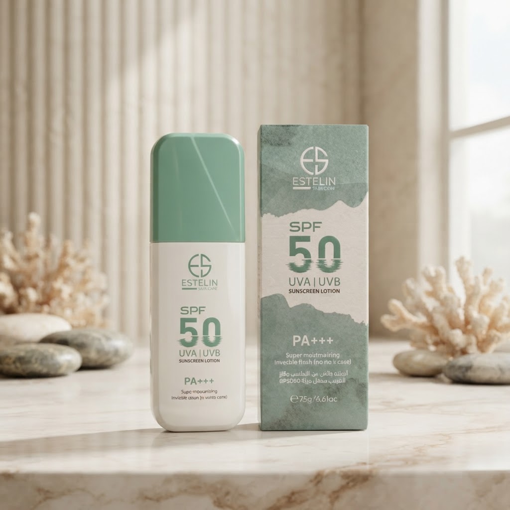 لوسیون ضدآفتاب فوق‌مرطوب‌کننده استلین SPF50 ۷۵ گرم – محافظت و آبرسانی عمیق برای پوست خشک و دهیدراته