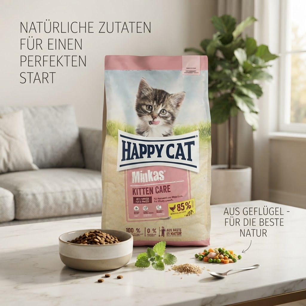 غذای خشک بچه‌گربه هپی کت مدل Minkas Kitten Care طعم مرغ – فله ۱ کیلوگرم